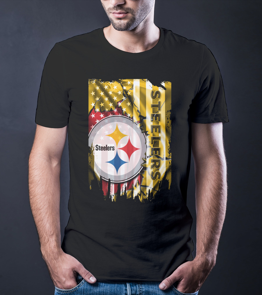 Pittsburgh Steelers Team Colors And Iconic Logomania T-Shirt