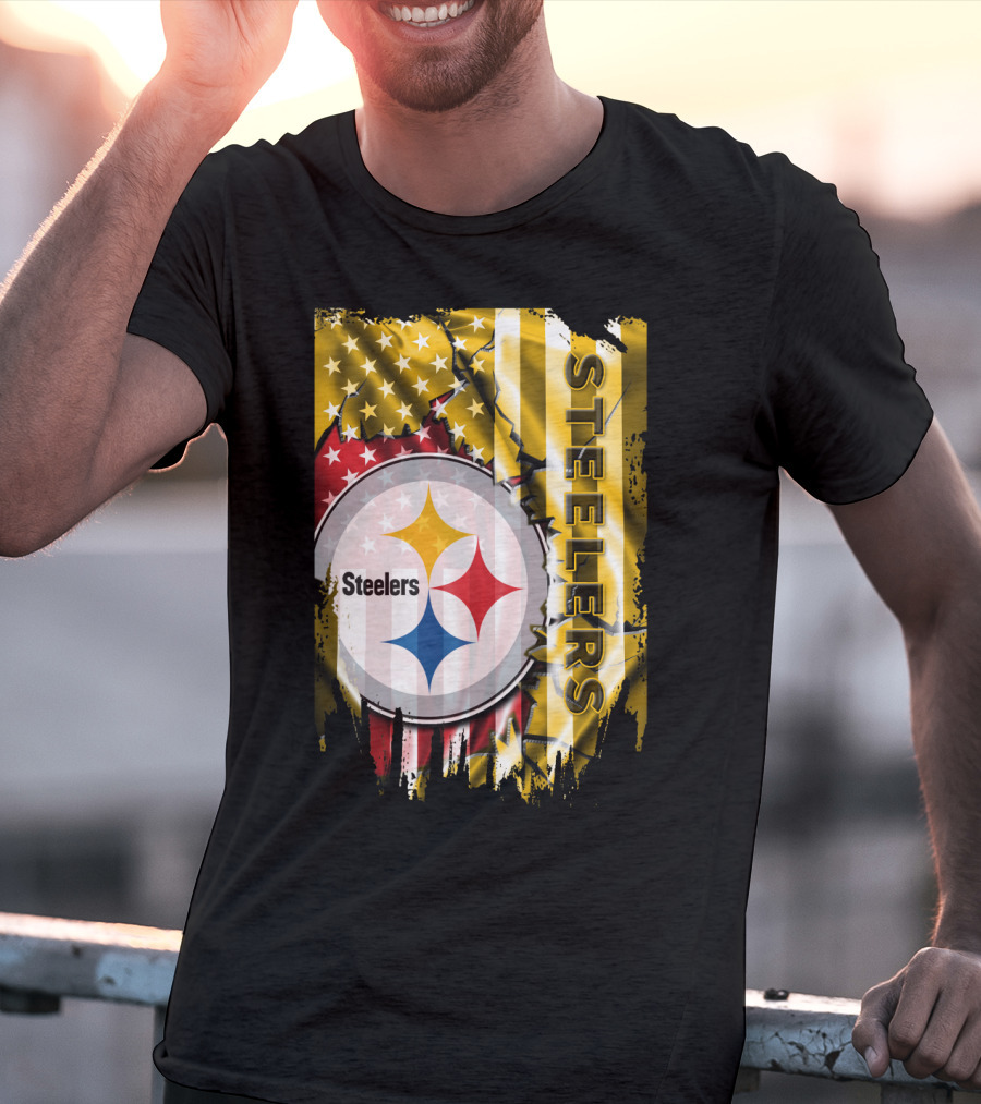 Pittsburgh Steelers Team Colors And Iconic Logomania T-Shirt