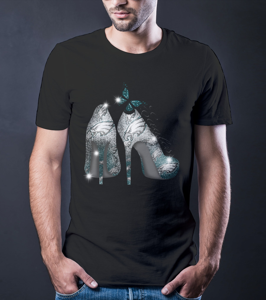 Philadelphia Eagles Heels With Butterfly T-Shirt