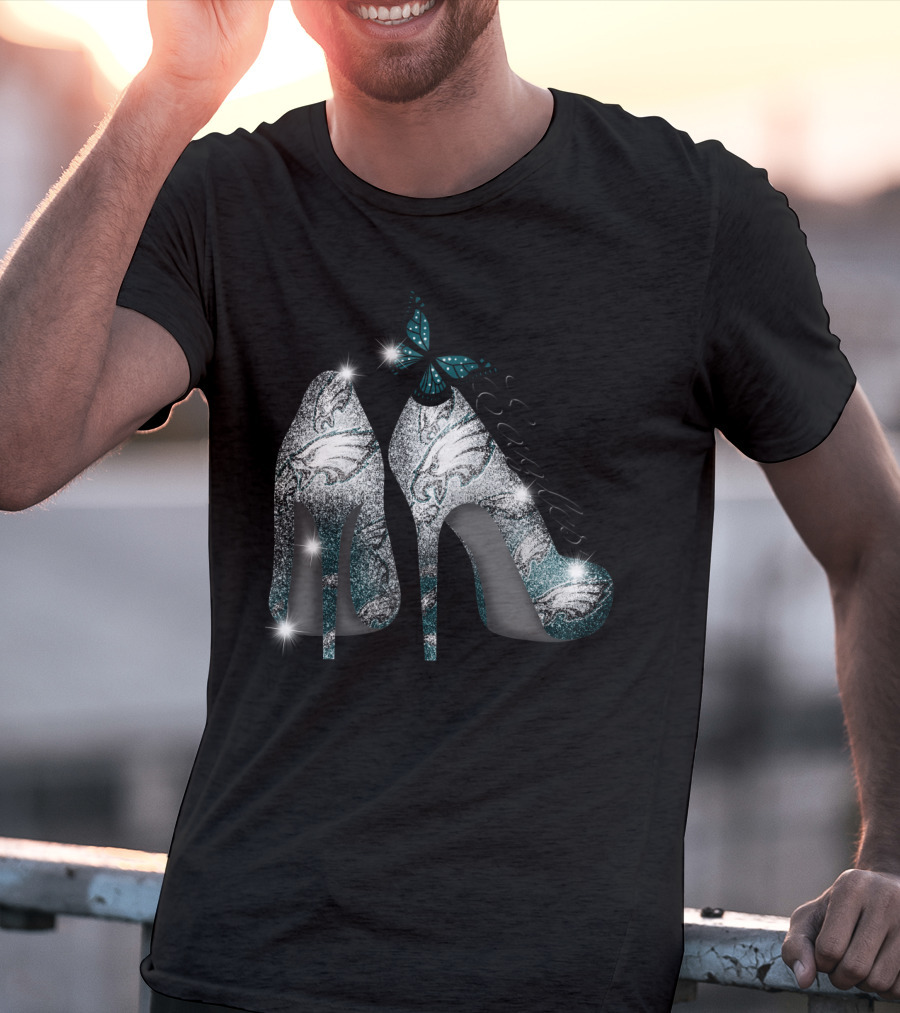 Philadelphia Eagles Heels With Butterfly T-Shirt