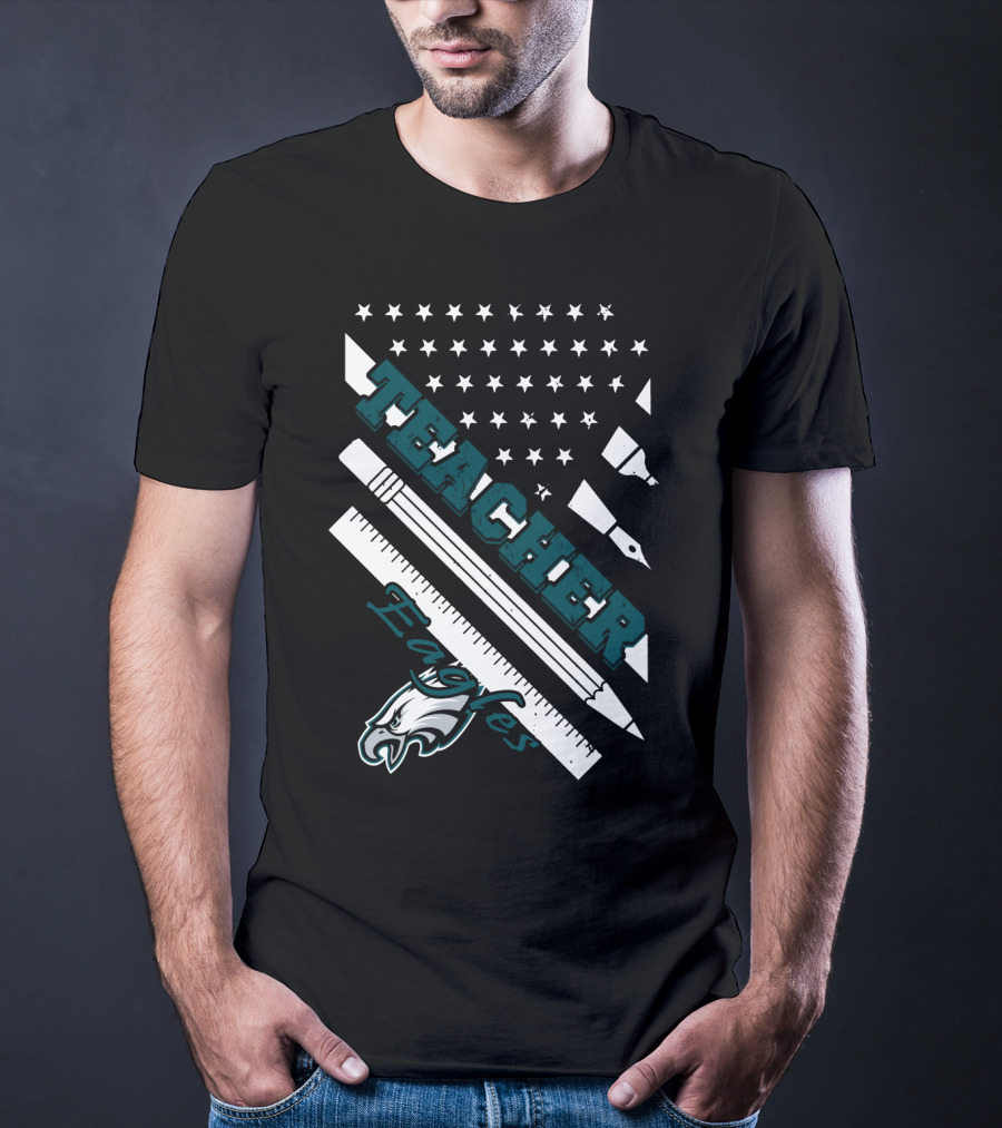 Philadelphia Eagles Teacher Usa Flag T-Shirt