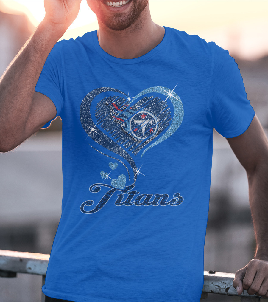 Tennessee Titans Heart Logo And Titans T-Shirt