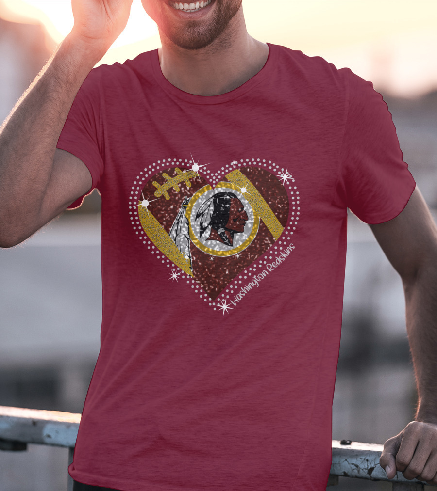 Washington Redskins Heart Football T-Shirt
