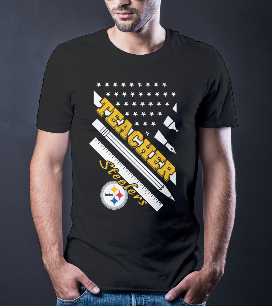 Pittsburgh Steelers Teacher Stars And Supplies T-Shirt