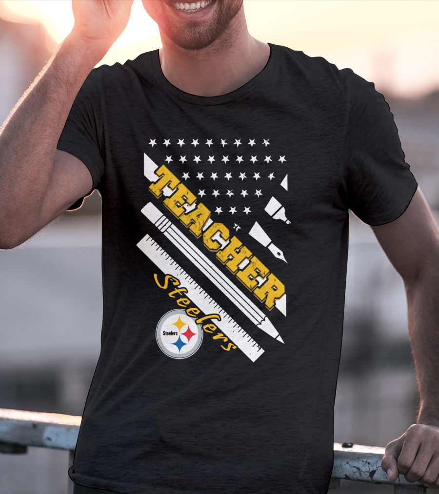 Pittsburgh Steelers Teacher Stars And Supplies T-Shirt