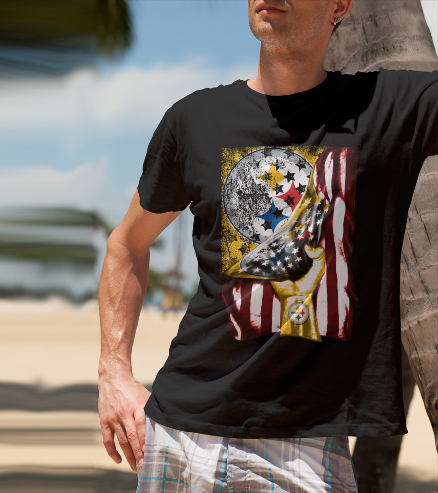 Pittsburgh Steelers American Flag Trophy T-Shirt