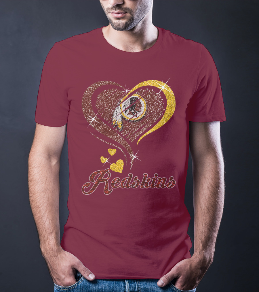 Redskins Heart Gold Football Team T-Shirt
