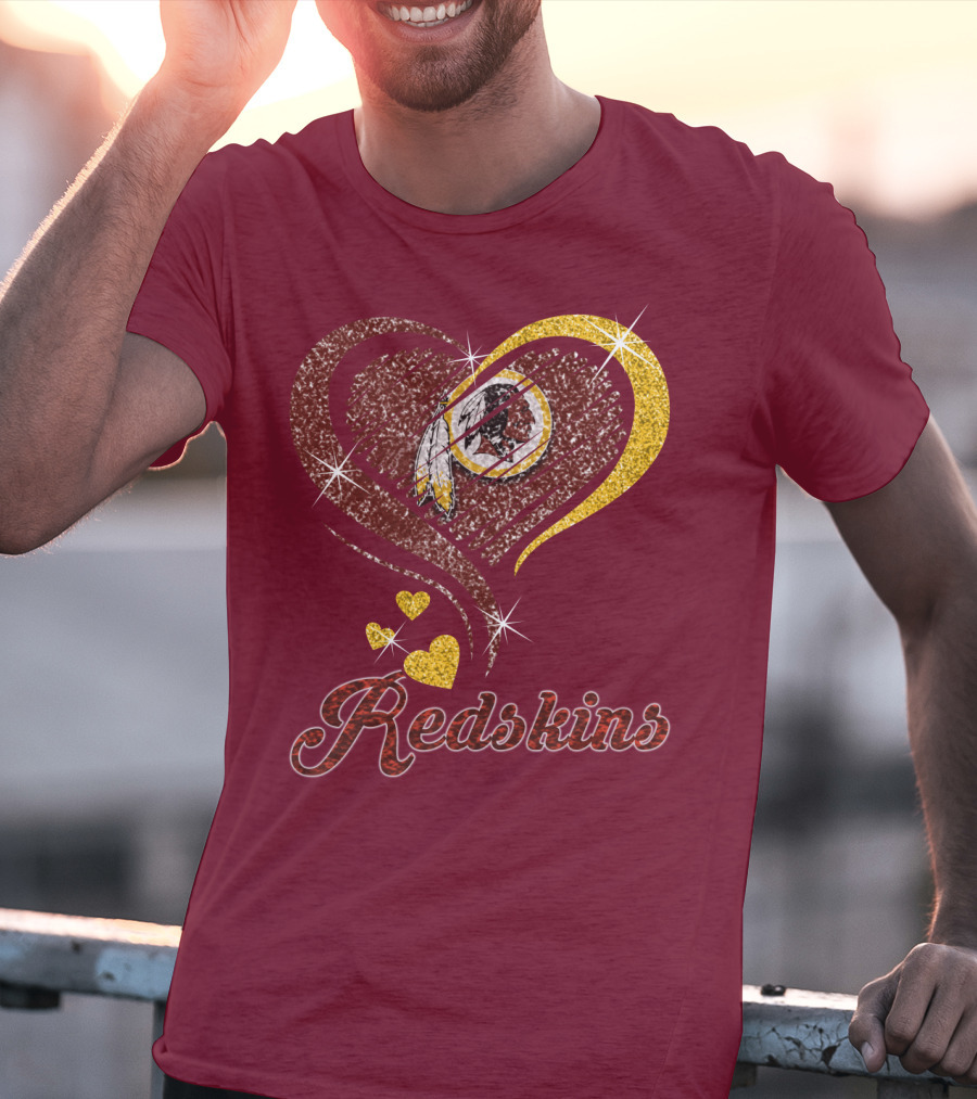 Redskins Heart Gold Football Team T-Shirt