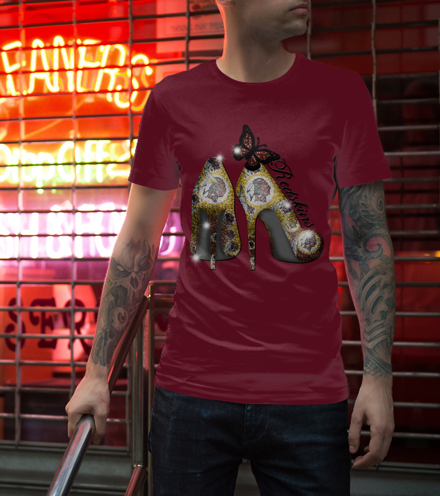 Redskins High Heels And Butterfly Sparkle T-Shirt