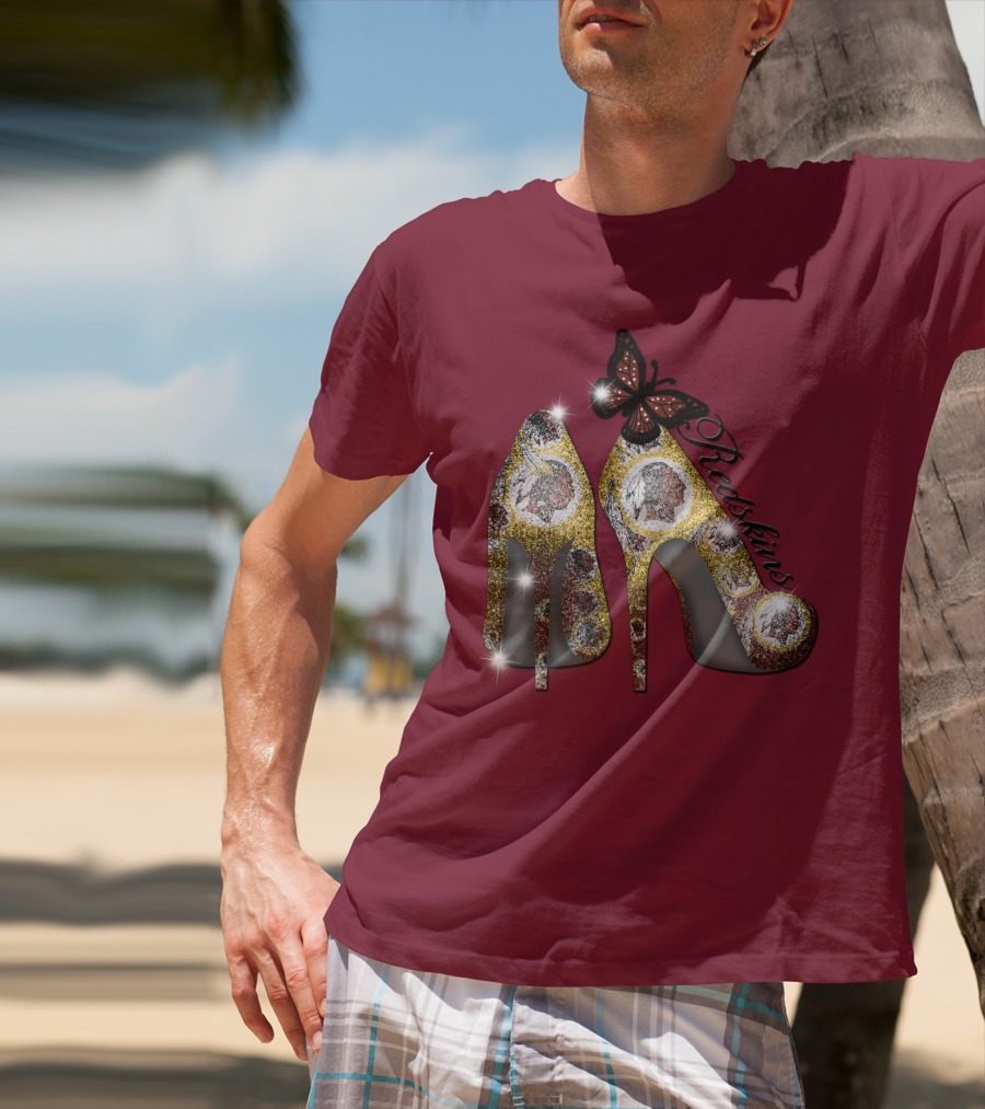 Redskins High Heels And Butterfly Sparkle T-Shirt