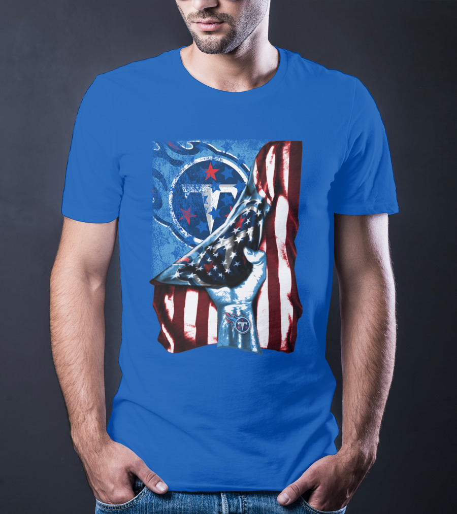 Tennessee Titans American Flag Stars And Stripes Team T-Shirt