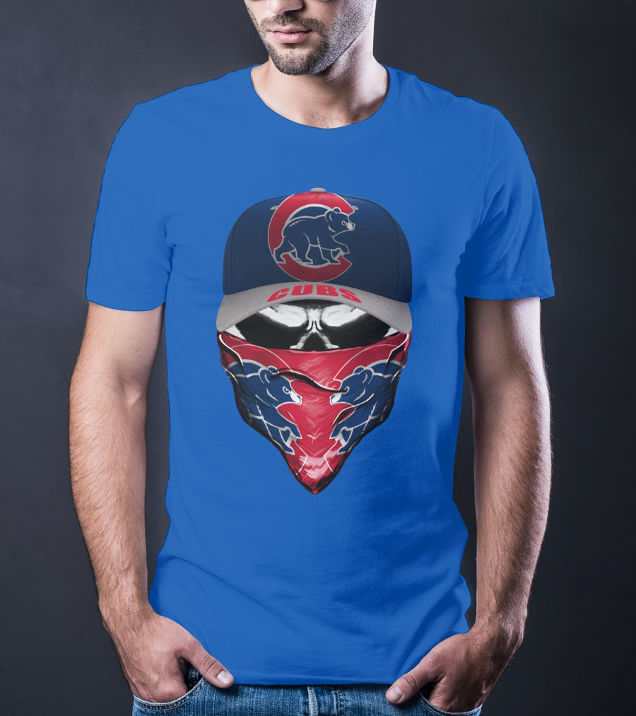 Chicago Cubs Bear Logo Cap And Bandana Combo T-Shirt