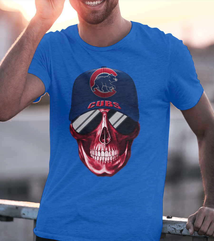 Chicago Cubs Skull Cap T-Shirt