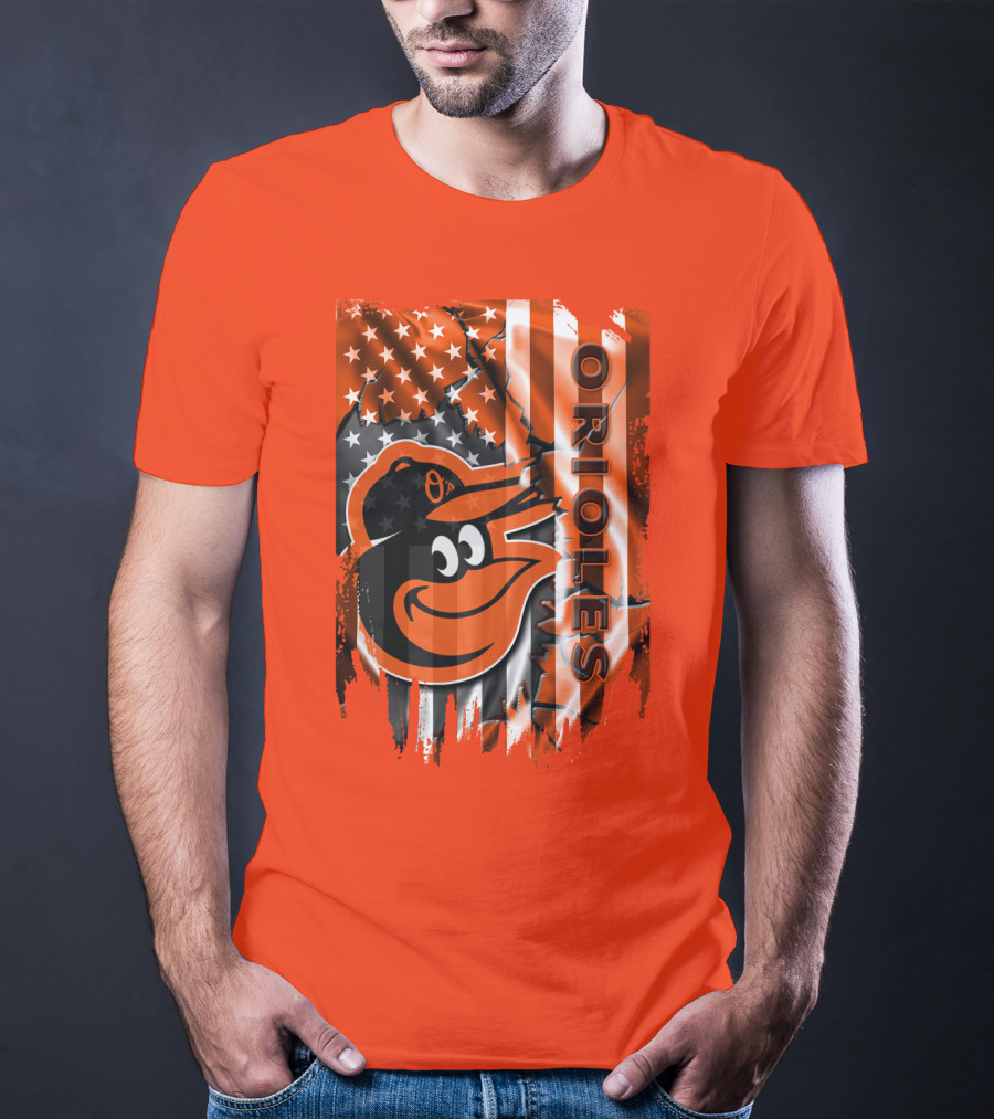Baltimore Orioles American Flag Bird T-Shirt
