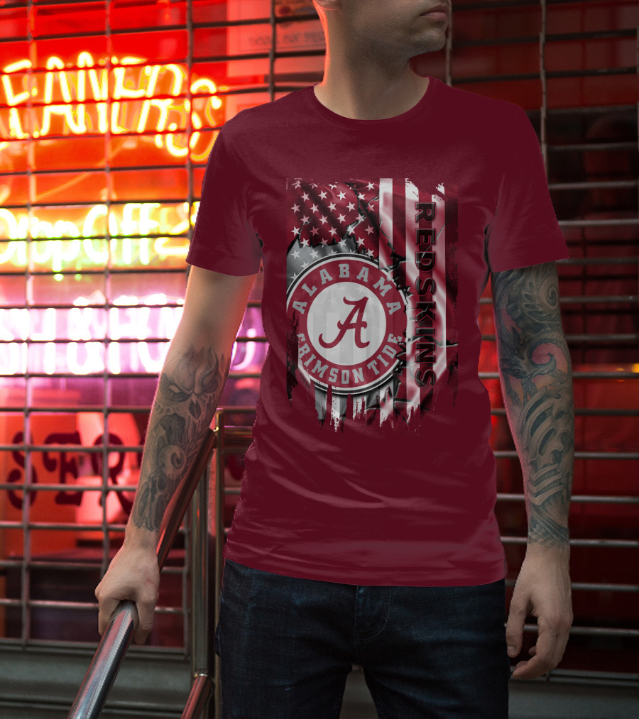 Alabama Crimson Tide Redskins Stars And Stripes T-Shirt