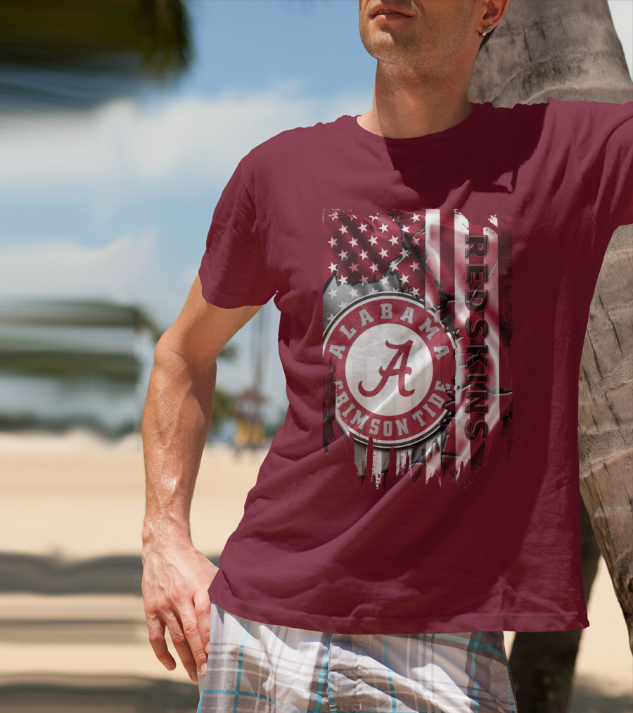 Alabama Crimson Tide Redskins Stars And Stripes T-Shirt