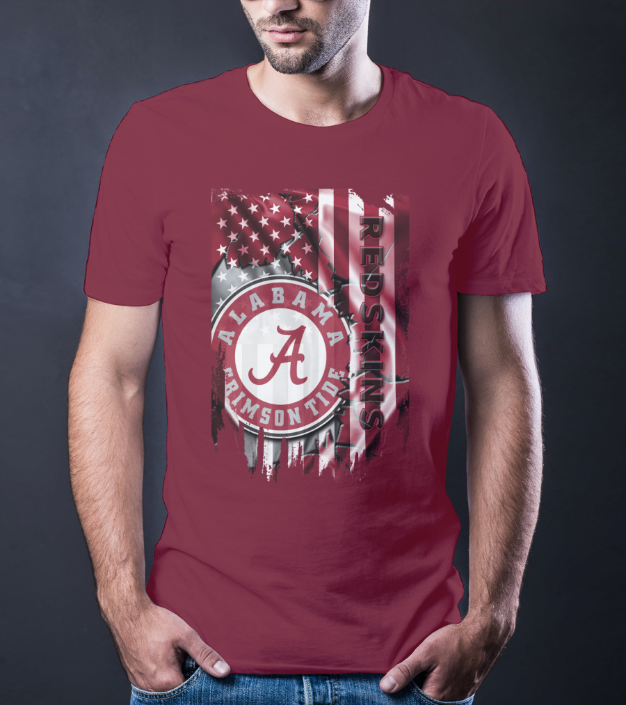 Alabama Crimson Tide Redskins Stars And Stripes T-Shirt