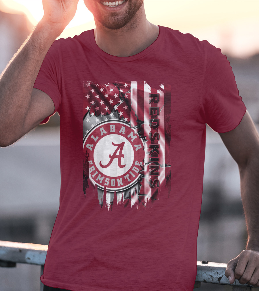 Alabama Crimson Tide Redskins Stars And Stripes T-Shirt