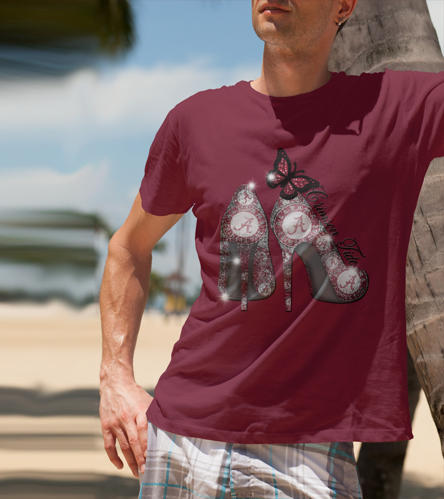 Crimson Tide Heels With Butterfly T-Shirt