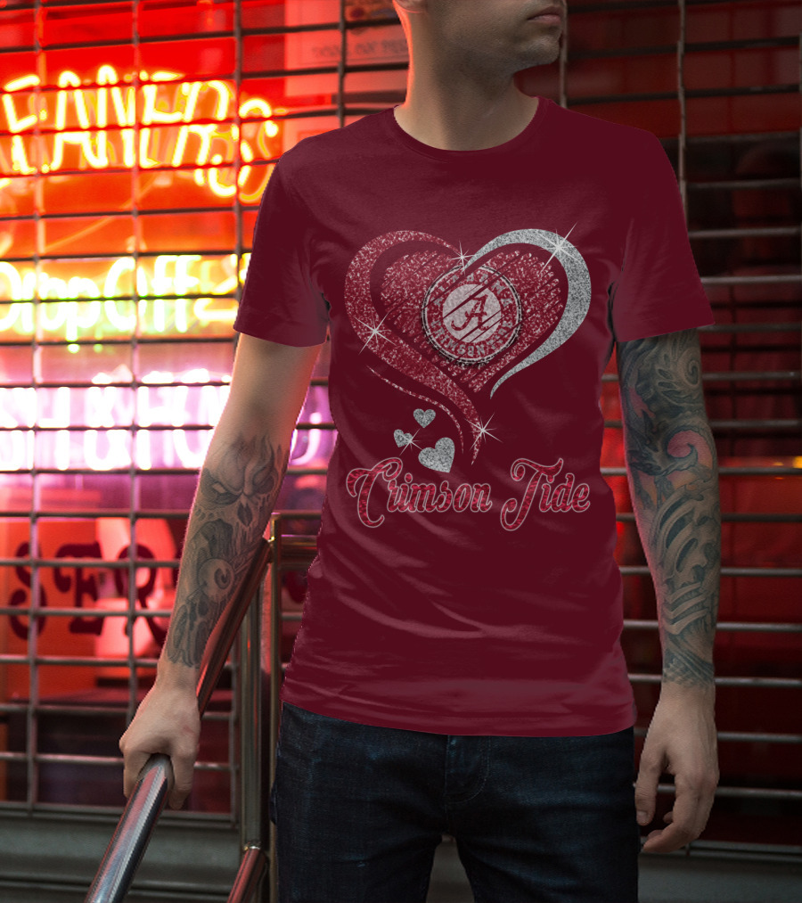 Alabama Crimson Tide Heart Sparkle T-Shirt