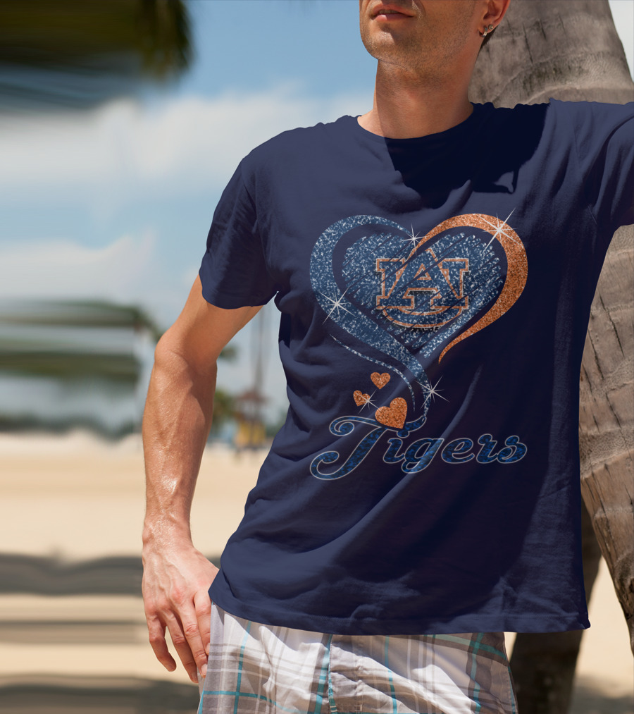Auburn Tigers Heart Logo With Effect T-Shirt