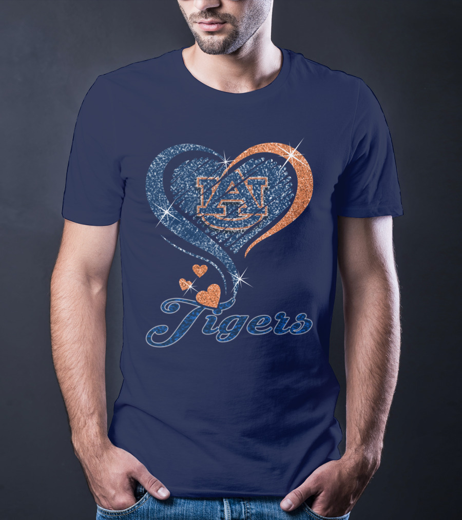 Auburn Tigers Heart Logo With Effect T-Shirt