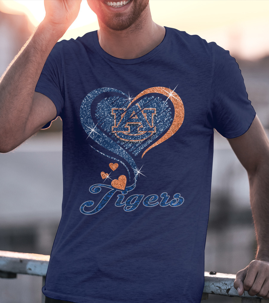 Auburn Tigers Heart Logo With Effect T-Shirt