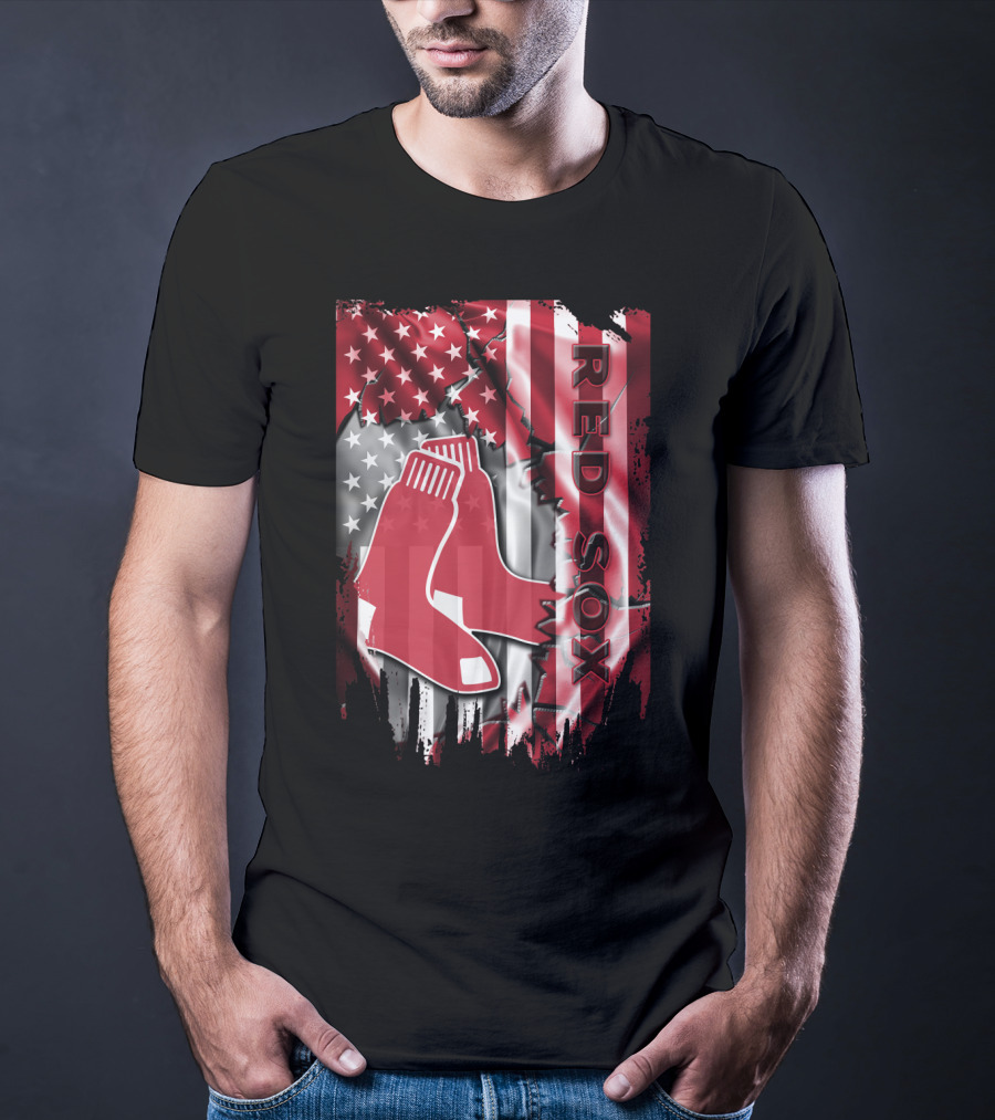 Boston Red Sox American Flag Sox Banner T-Shirt