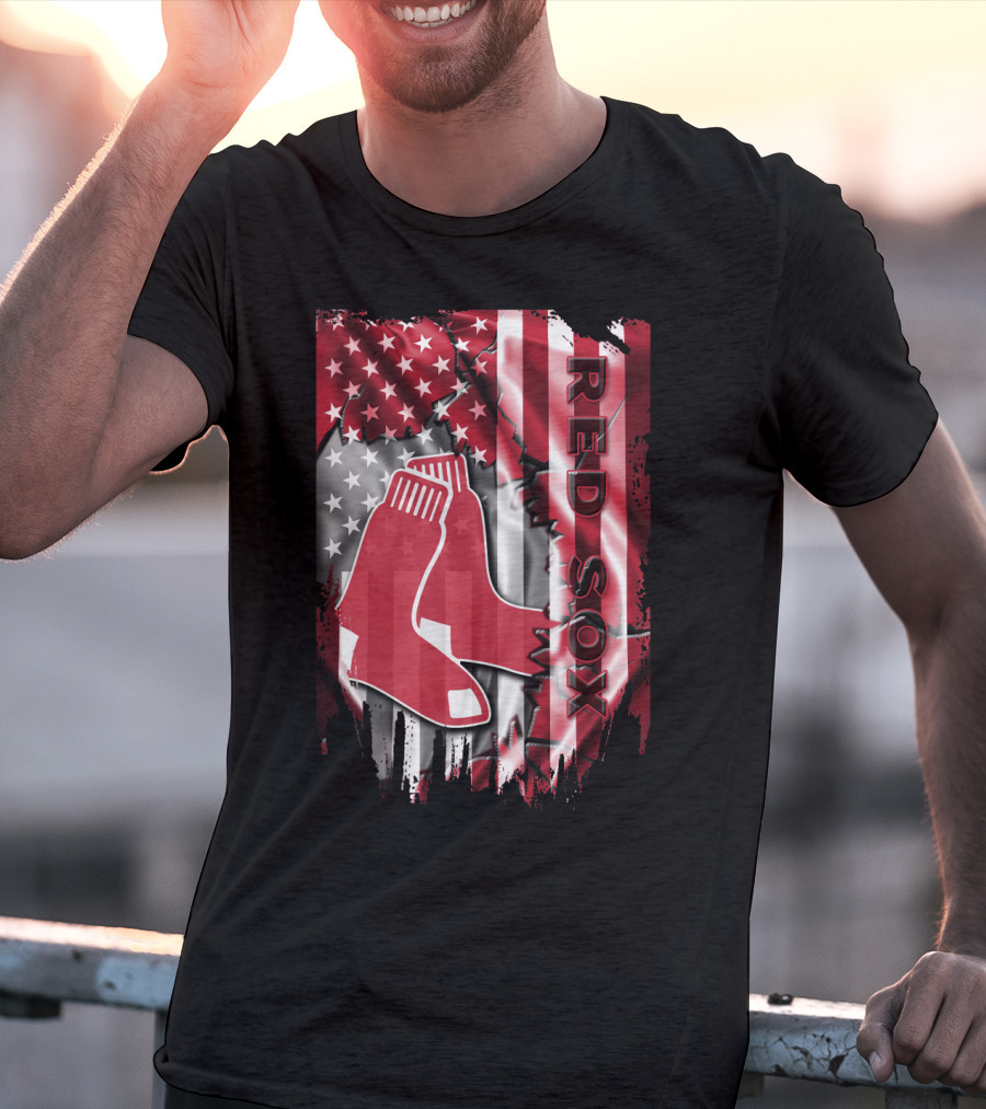 Boston Red Sox American Flag Sox Banner T-Shirt