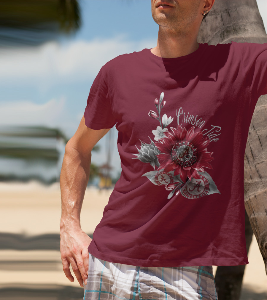 Crimson Tide Alabama A Flower T-Shirt