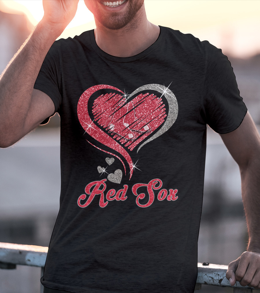Red Sox Heart Glitter T-Shirt