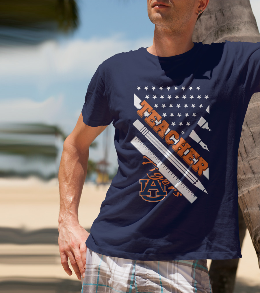 Auburn Teacher Tigers A Logo Pencil Ruler T-Shirt