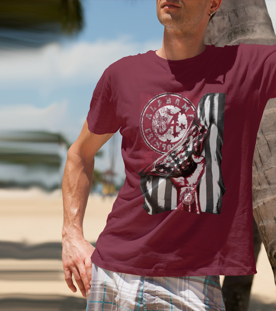 Alabama Crimson Tide Held High With Flag And Seal T-Shirt