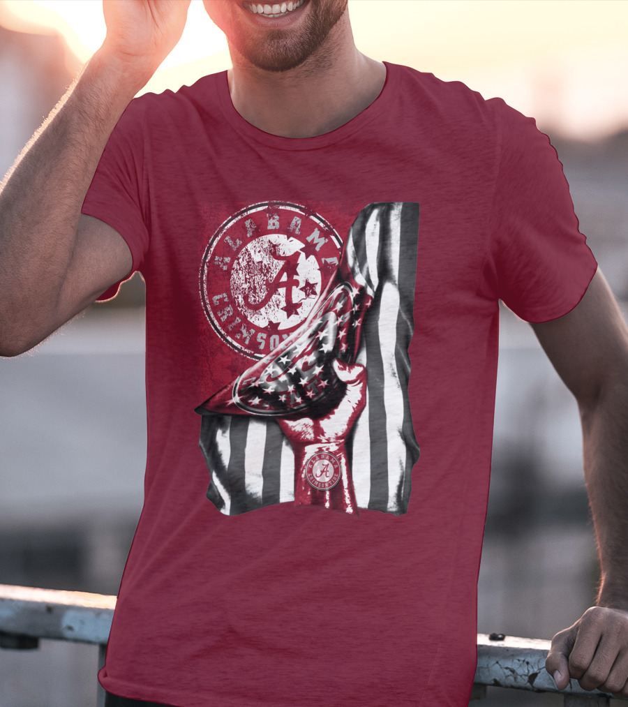 Alabama Crimson Tide Held High With Flag And Seal T-Shirt