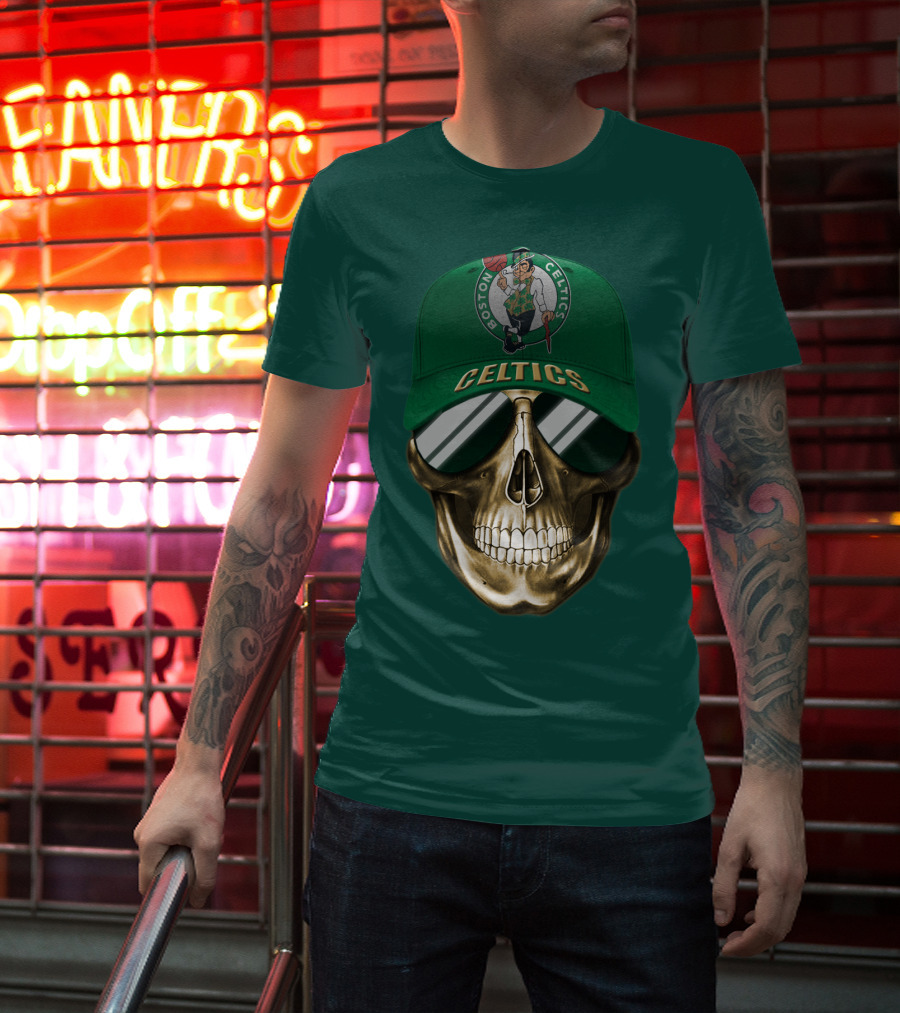 Boston Celtics Skull Cap T-Shirt