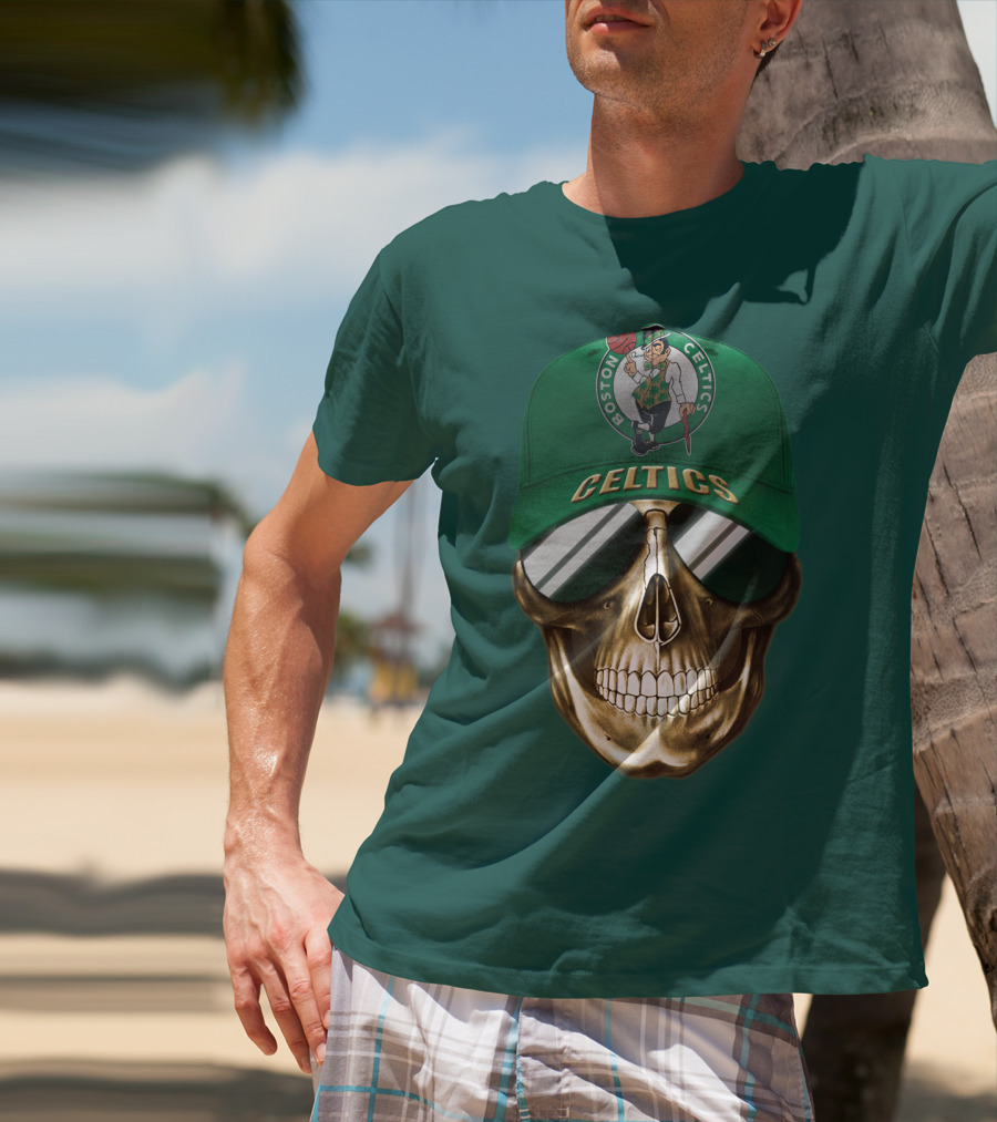 Boston Celtics Skull Cap T-Shirt