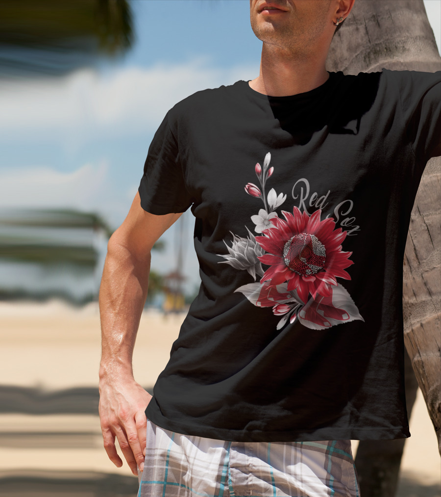 Boston Red Sox Red And White Floral T-Shirt