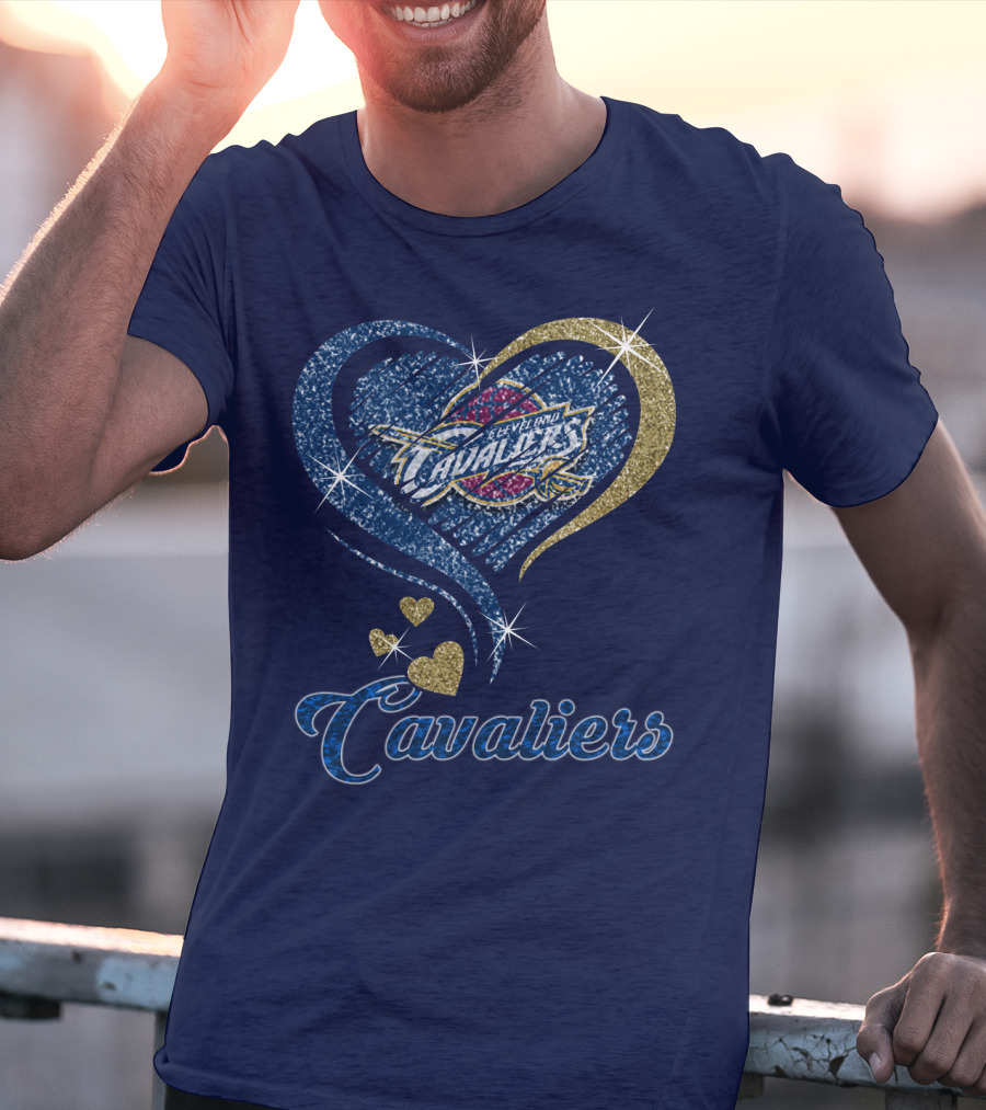 Cleveland Cavaliers Heart Logo Sparkle T-Shirt