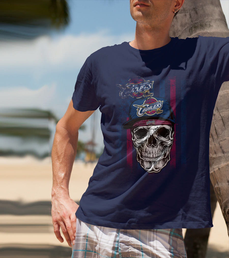 Cleveland Cavaliers Skull With Cap T-Shirt