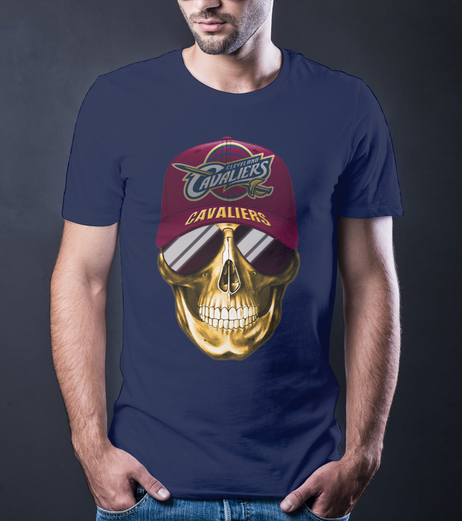 Cleveland Cavaliers Skull Hat Nba Basketball Fan Gear T-Shirt