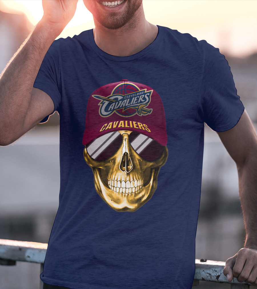 Cleveland Cavaliers Skull Hat Nba Basketball Fan Gear T-Shirt