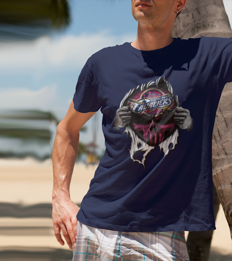 Cleveland Cavaliers Skull Logo Tear T-Shirt
