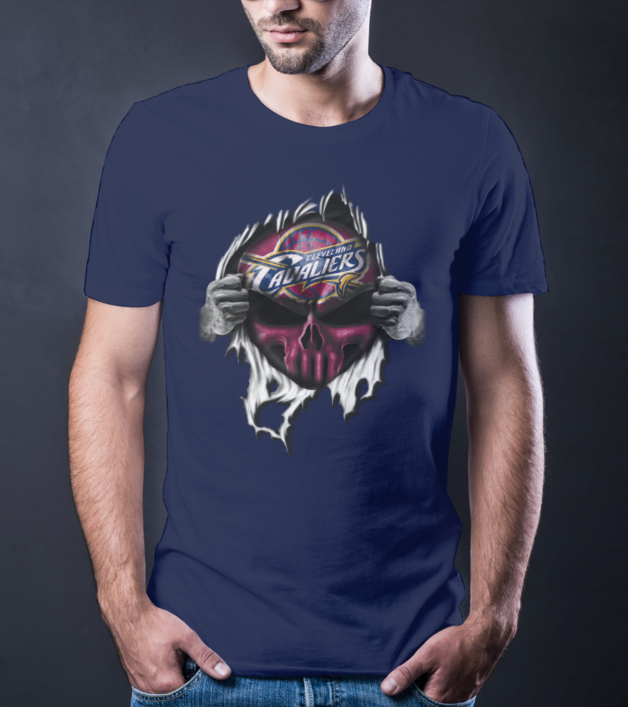 Cleveland Cavaliers Skull Logo Tear T-Shirt