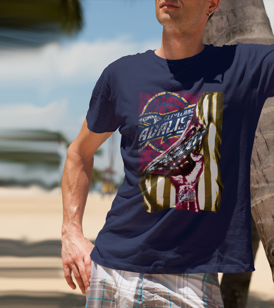 Cleveland Cavaliers American Flag Fist Nba Basketball T-Shirt