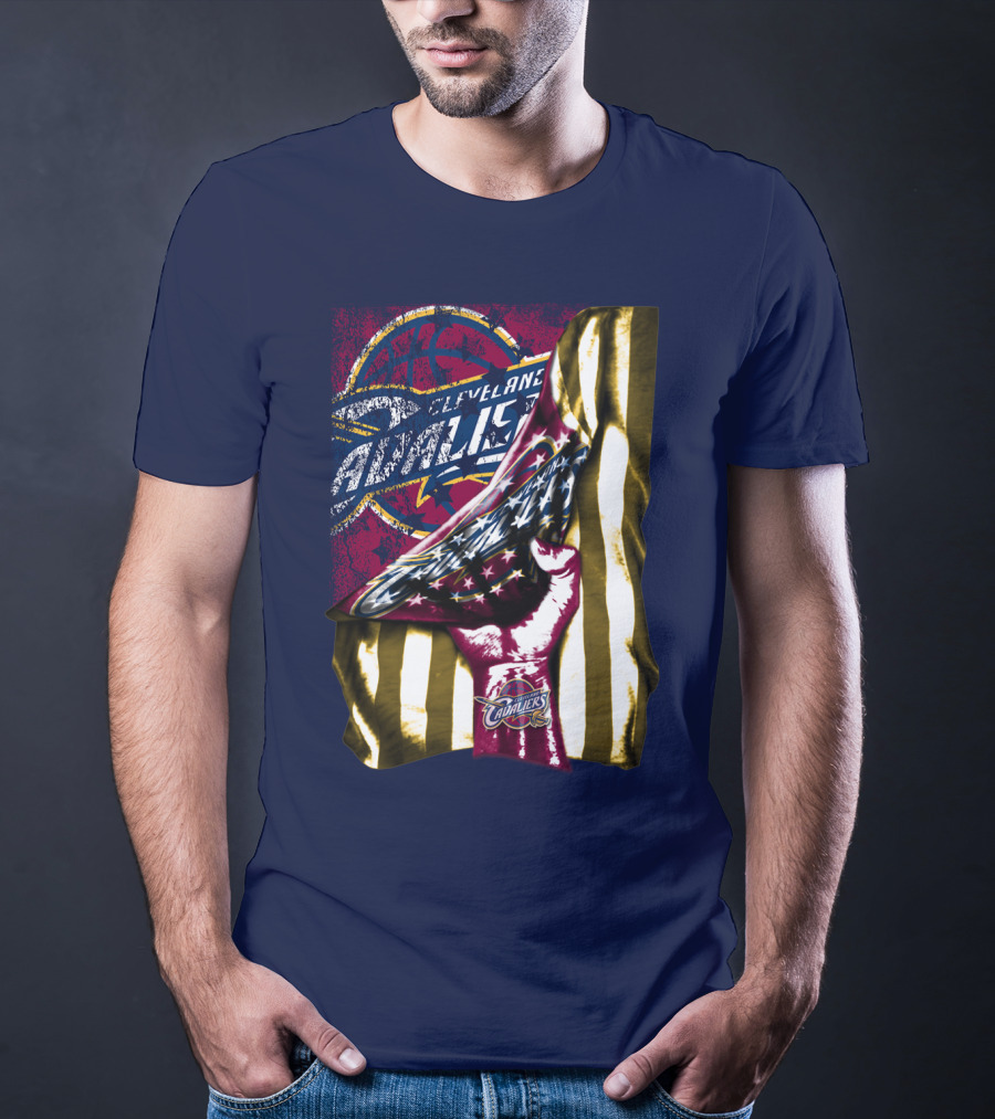 Cleveland Cavaliers American Flag Fist Nba Basketball T-Shirt