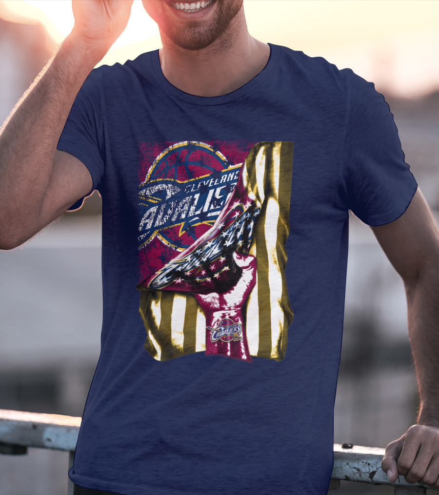 Cleveland Cavaliers American Flag Fist Nba Basketball T-Shirt