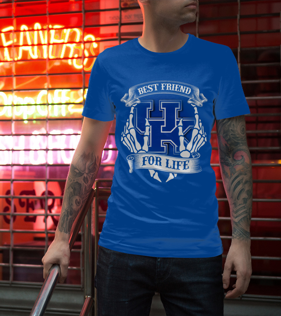 Best Friend For Life Kentucky Wildcats Skeleton Hands T-Shirt