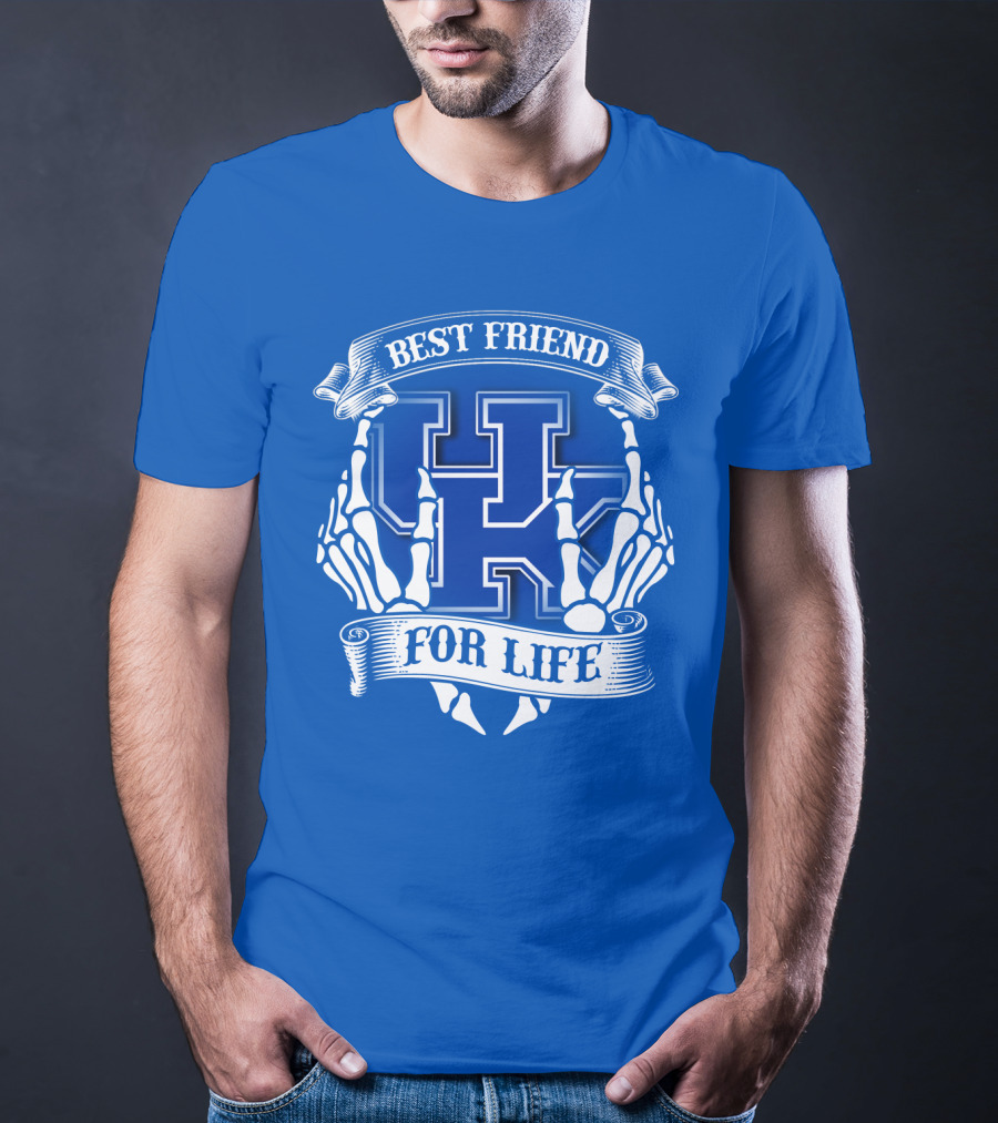 Best Friend For Life Kentucky Wildcats Skeleton Hands T-Shirt