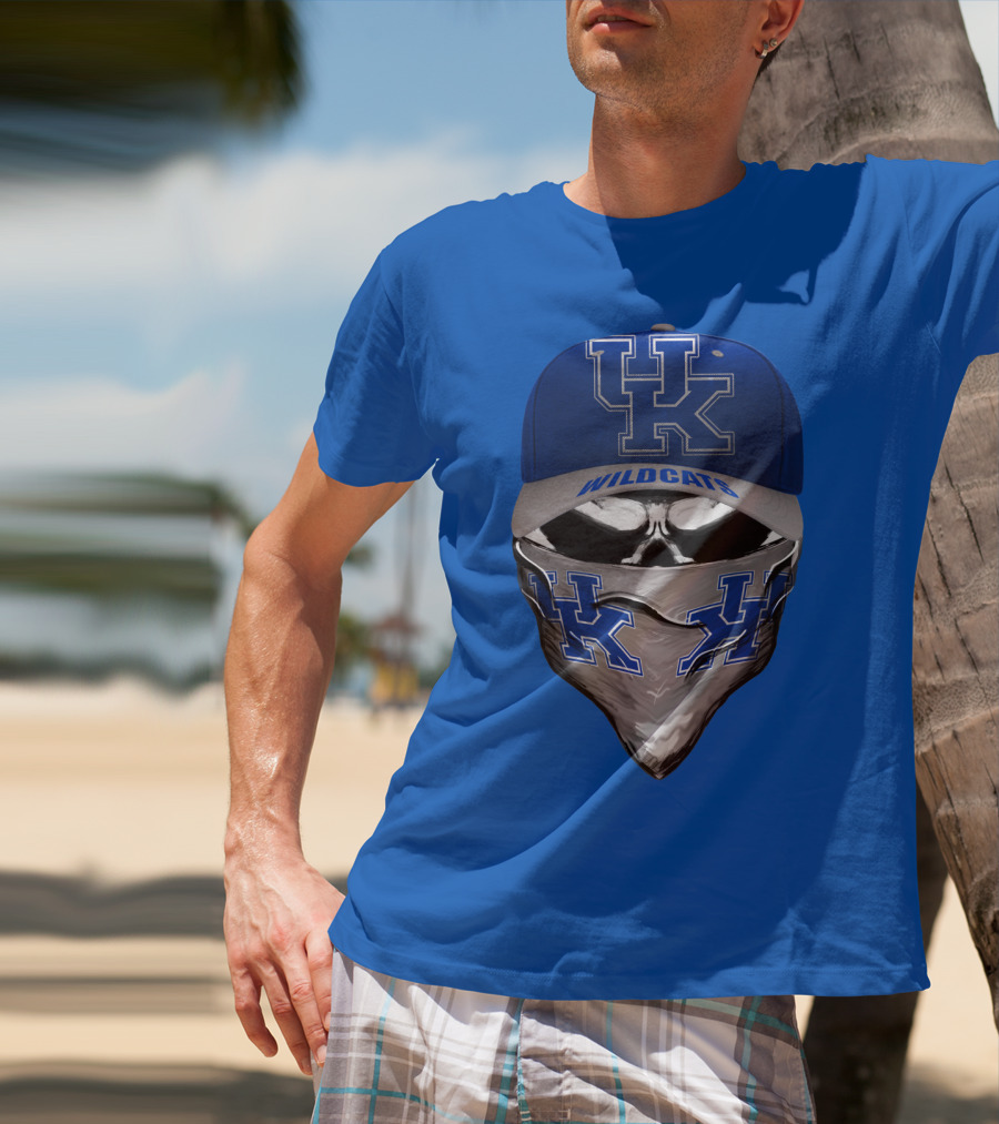 Kentucky Wildcats Uk Logo Hat Bandana Blue T-Shirt