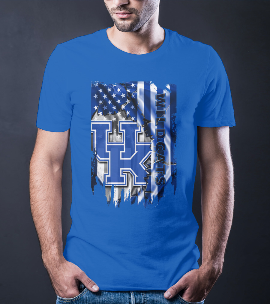 Kentucky Wildcats American Flag Tribute Uk T-Shirt